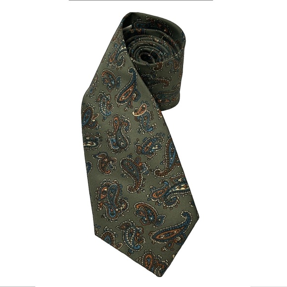 Lot Oscar de la Renta Neckties Ties Paisley Cubed Patterns Hand Finished - Picture 2 of 15